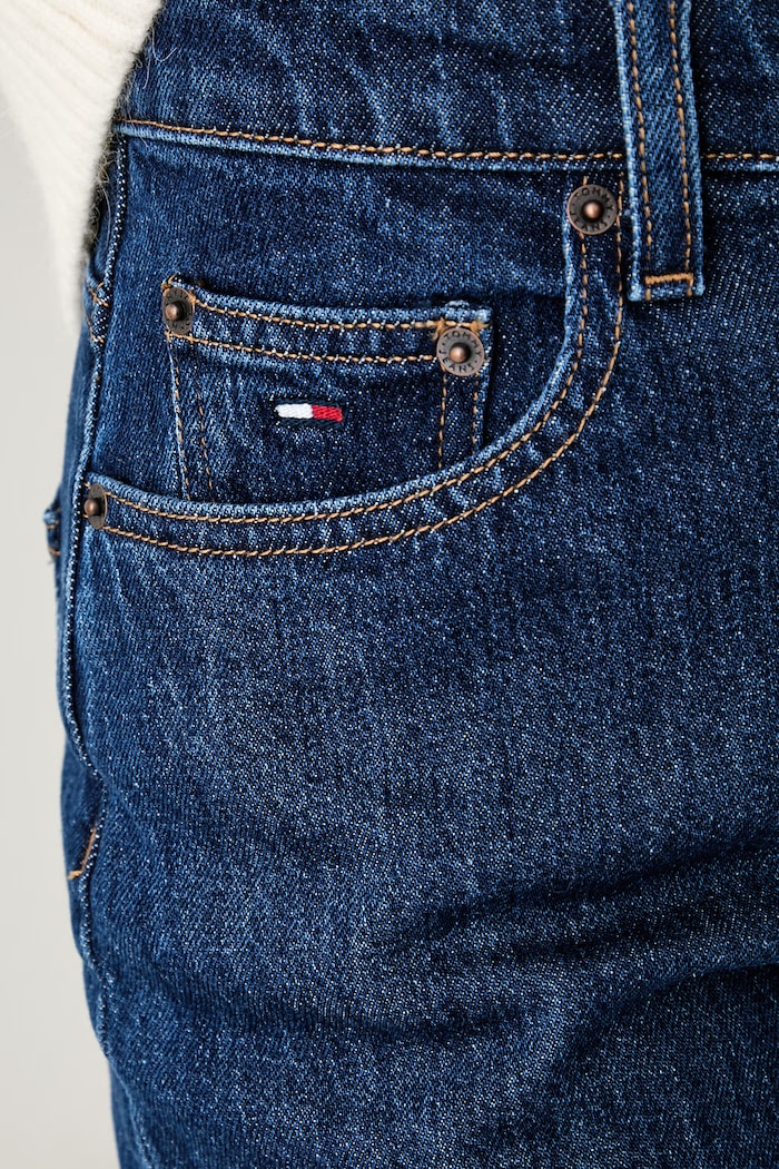 Tommy Jeans jeansy straight damskie granatowy DW0DW23822