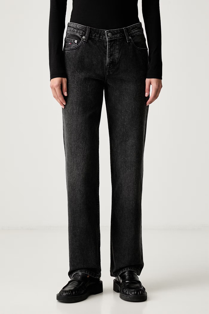 Tommy Jeans straight kavbojke ženske črna DW0DW23586