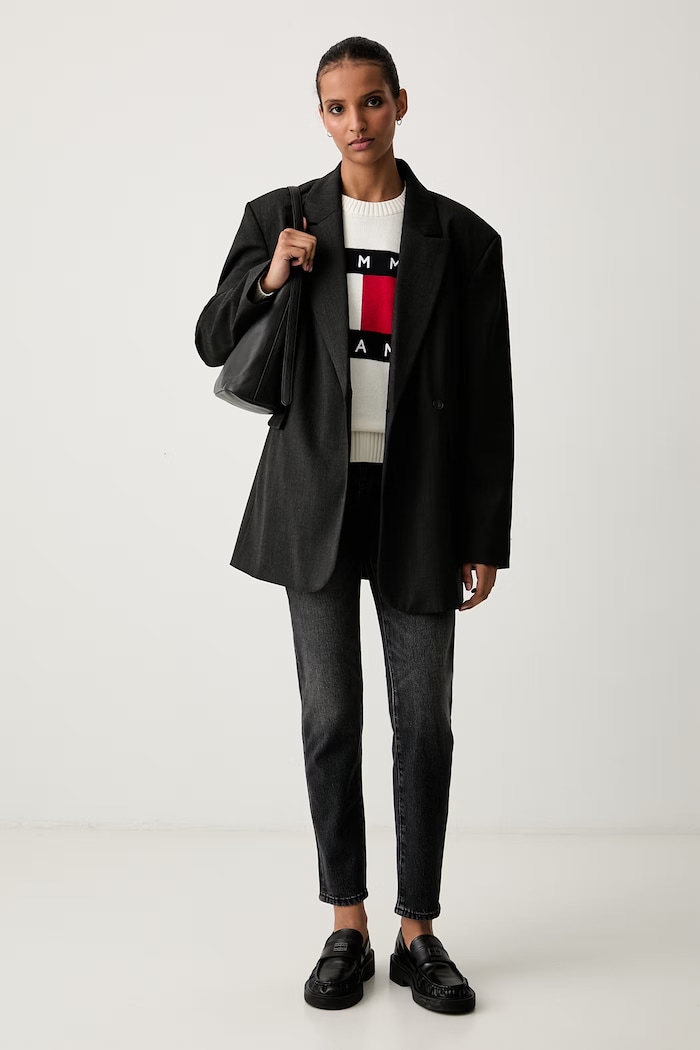 Tommy Jeans jeansy slim fit damskie DW0DW23570 czarny AW26