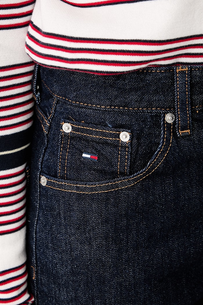 Tommy Jeans jeansy tapered damskie granatowy DW0DW23497