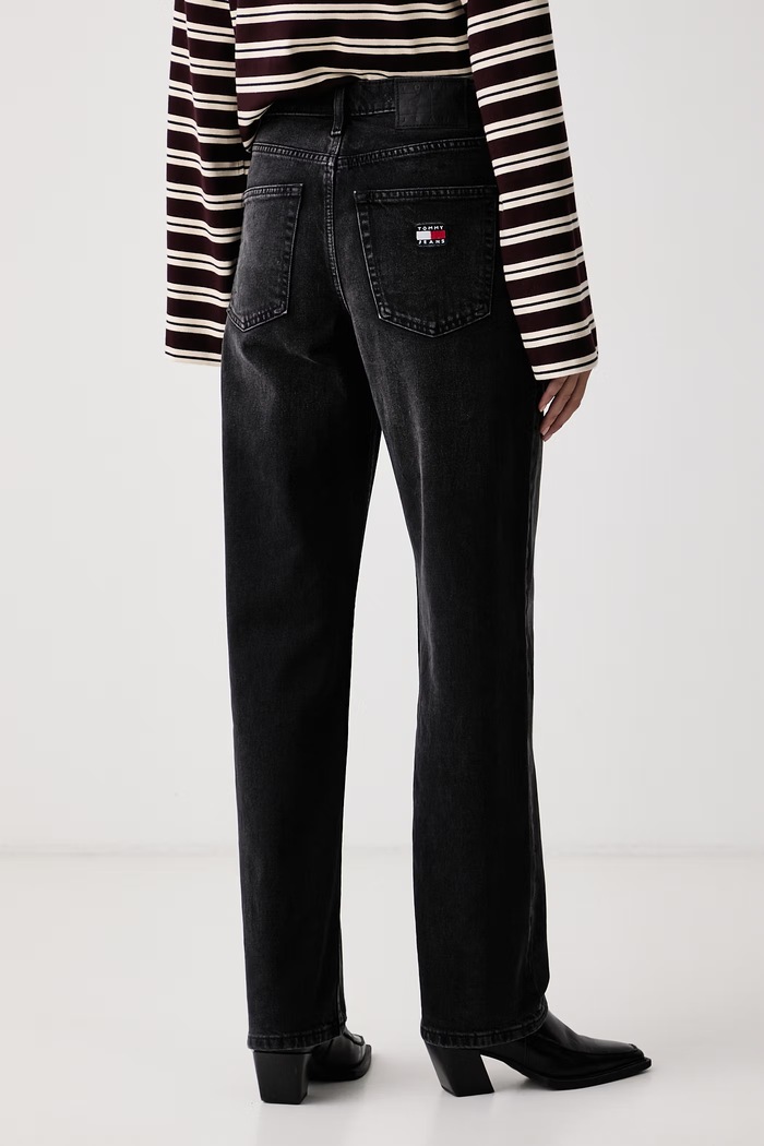 Ρούχα Tommy Jeans ίσια γυναικεία DW0DW23209 μαύρο