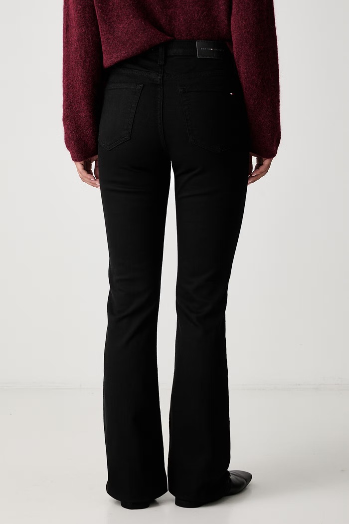Odzież Tommy Hilfiger jeansy bootcut damskie WW0WW52890 czarny