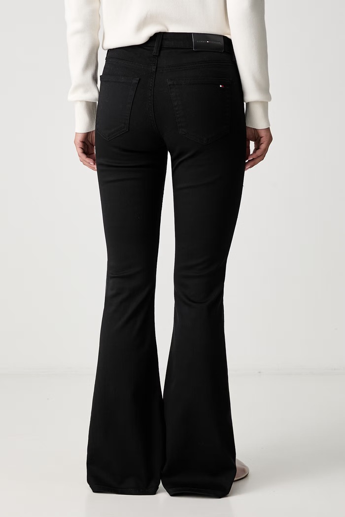 Odzież Tommy Hilfiger jeansy flare damskie WW0WW52186 czarny