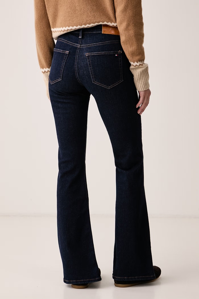Odjeća Tommy Hilfiger Flare traperice za žene WW0WW52185 mornarsko plava
