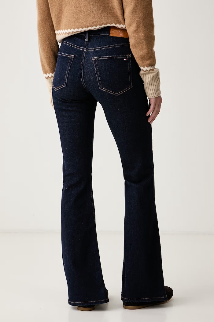 Odzież Tommy Hilfiger Jeansy flare damskie WW0WW52185 granatowy