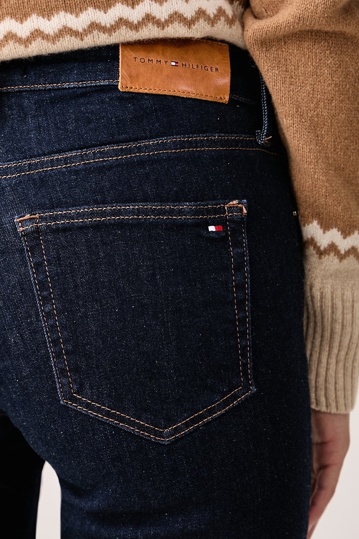 Flare traperice za žene Tommy Hilfiger WW0WW52185 mornarsko plava