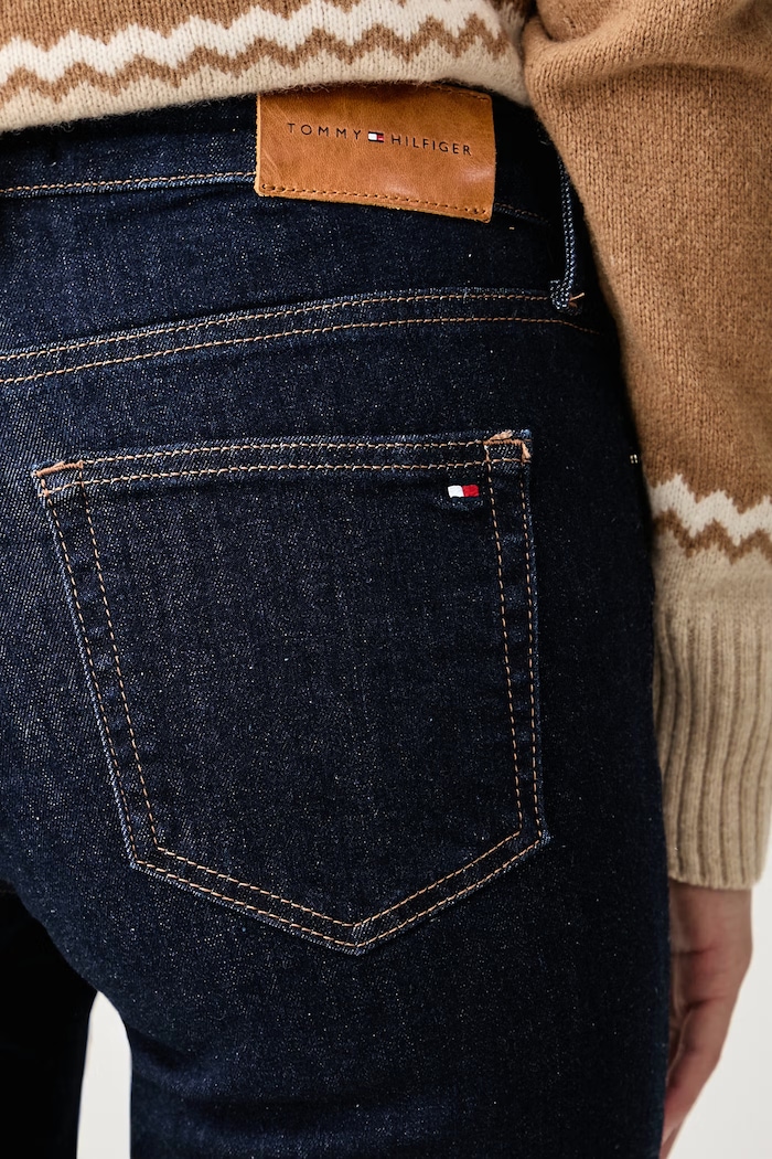 Jeansy flare damskie Tommy Hilfiger WW0WW52185 granatowy