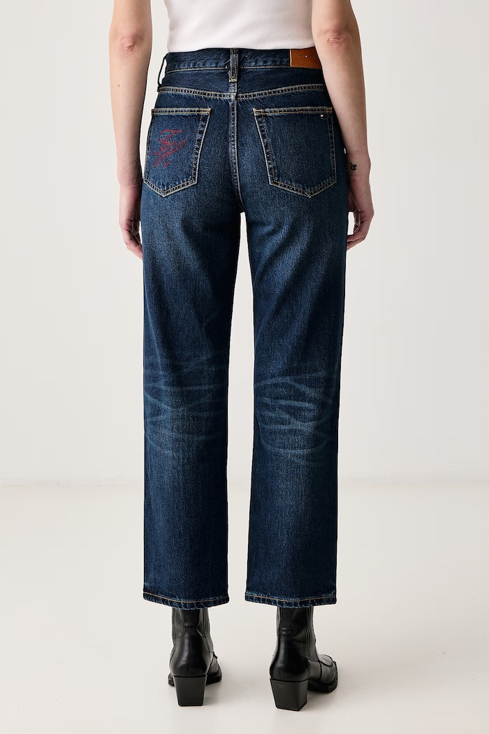 Odjeća Tommy Hilfiger Straight traperice za žene WW0WW51407 mornarsko plava
