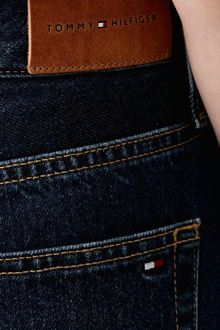 Straight traperice za žene Tommy Hilfiger WW0WW51407 mornarsko plava