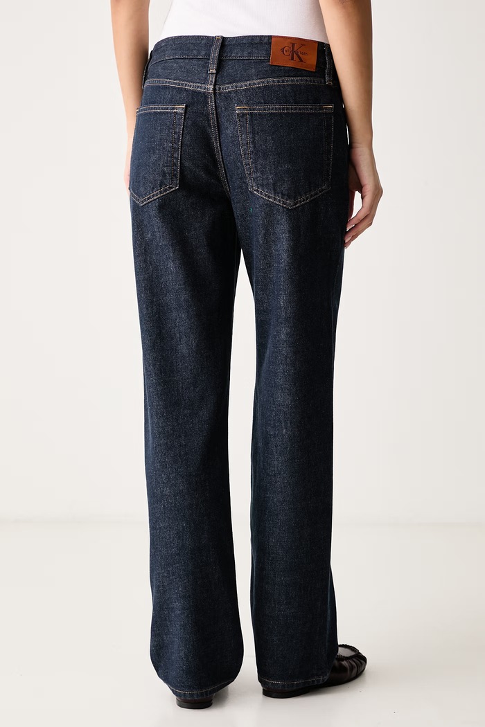 Odjeća Calvin Klein Jeans Straight traperice za žene LV047H935G mornarsko plava