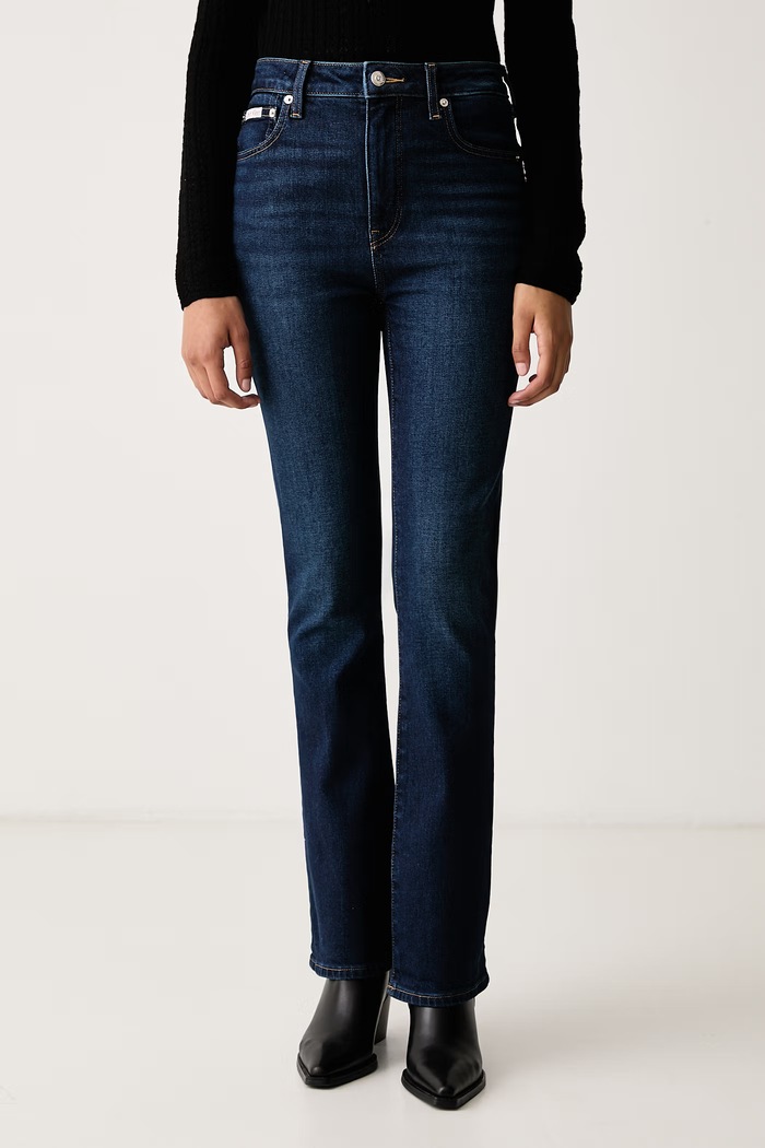 Calvin Klein Jeans Τζιν flare γυναικεία σκούρο μπλε LV047H763G