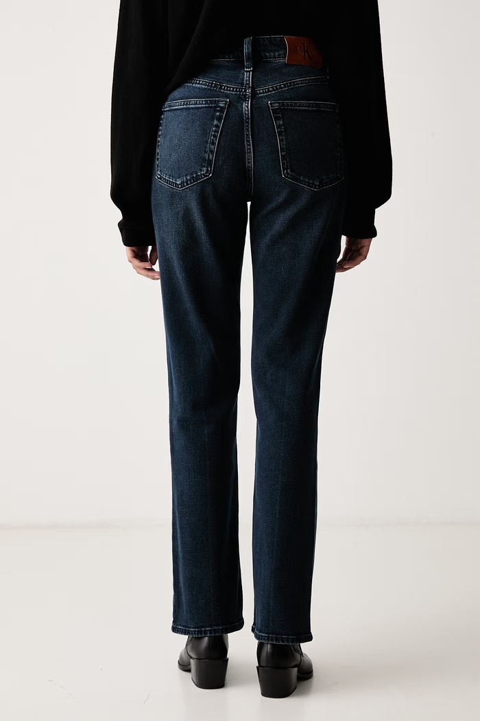 Oblačila Calvin Klein Jeans Ravne kavbojke ženske LV047H739G mornarsko modra