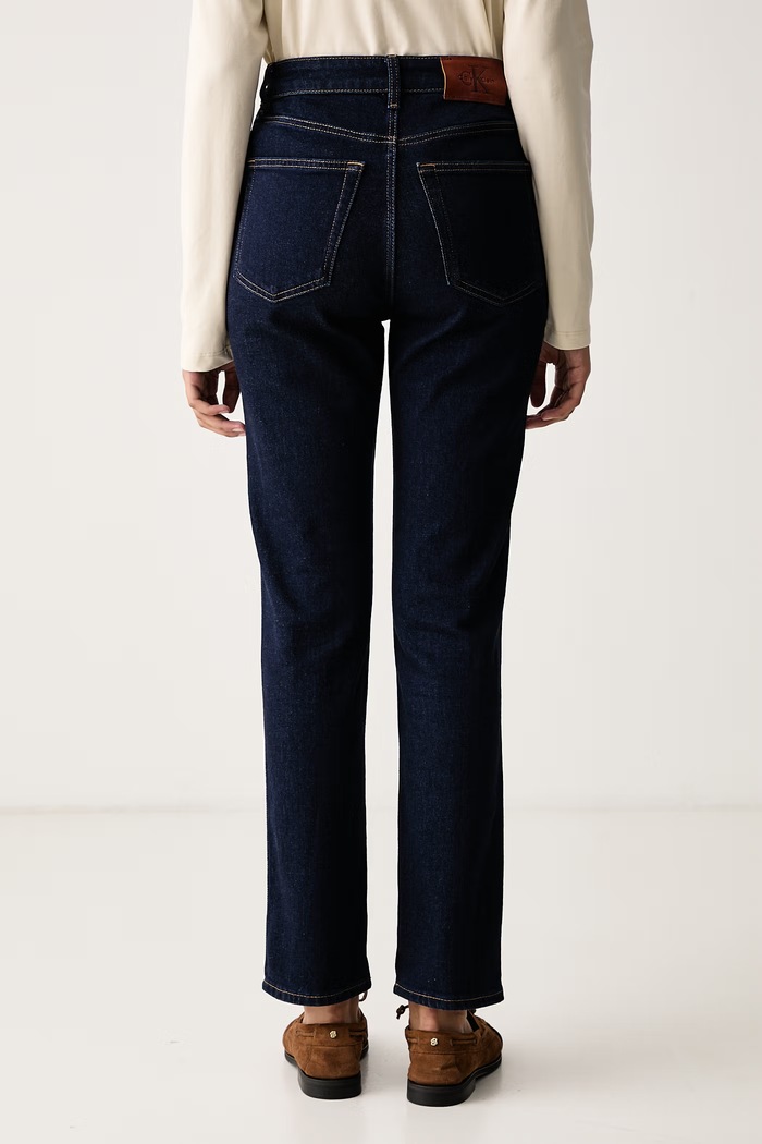 Oblačila Calvin Klein Jeans Slim kavbojke ženske LV047H735G mornarsko modra