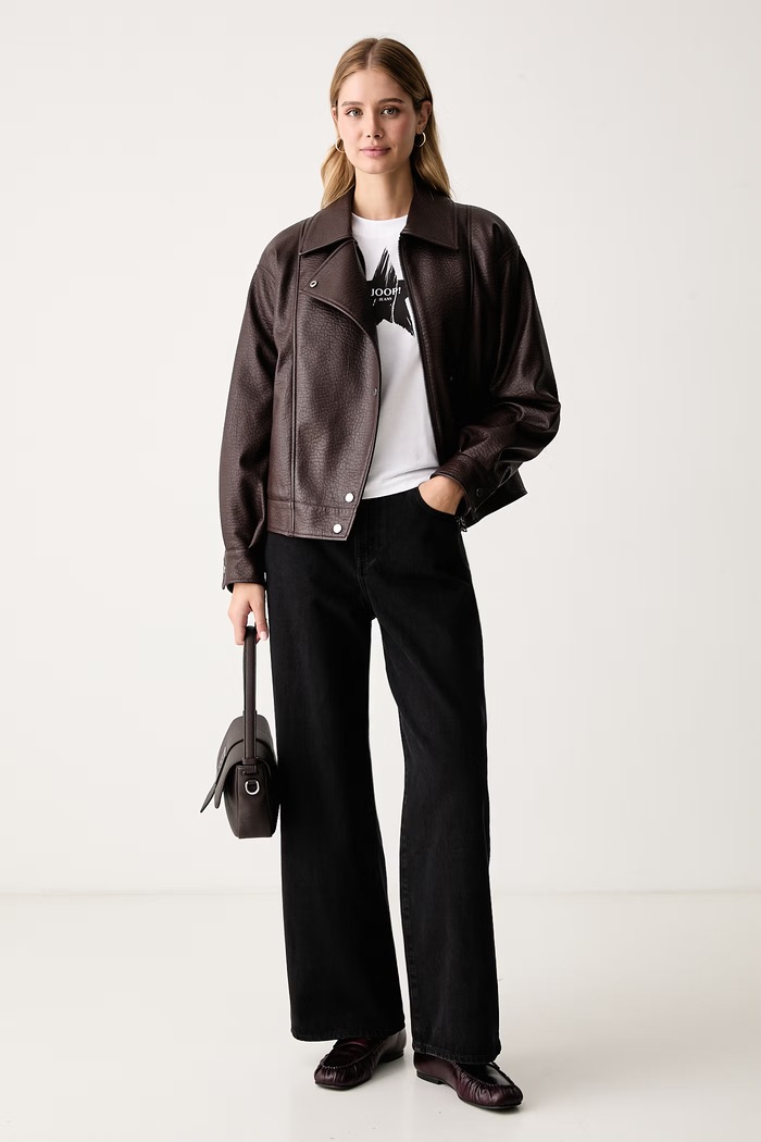 Calvin Klein Jeans Wide leg traperice za žene LV047H706G crna AW26