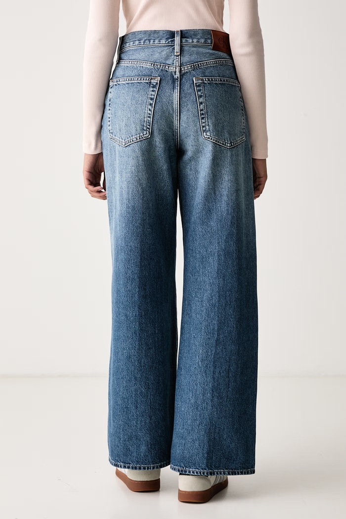 Oblačila Calvin Klein Jeans Kavbojke s širokimi hlačnicami ženske LV047H705G modra
