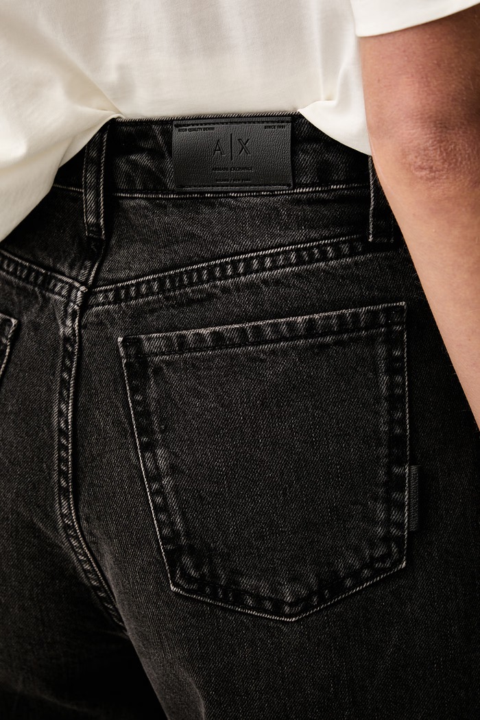 Armani Exchange relaxed fit traperice za žene crna XW000100.AF23711