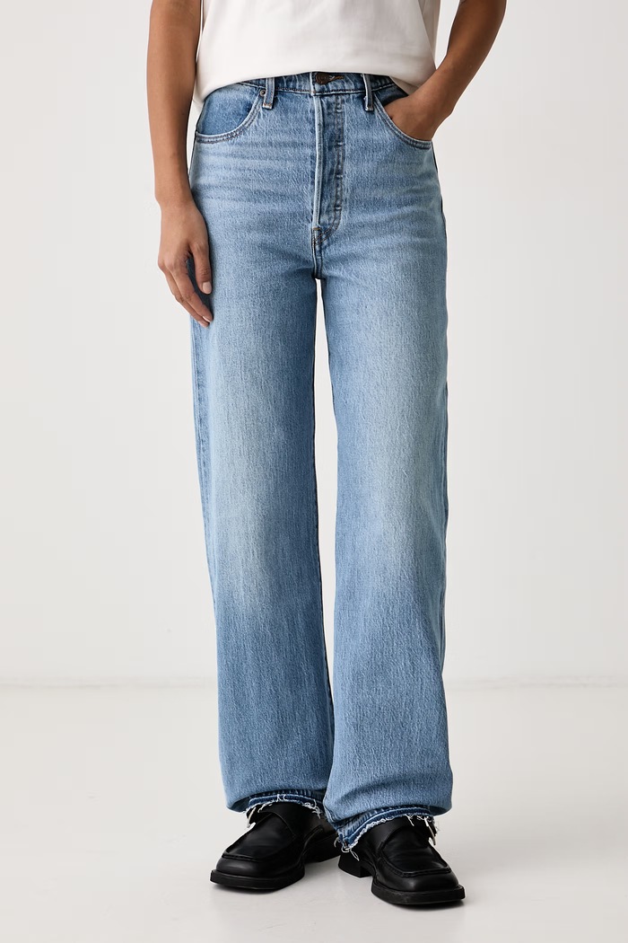 Levi's Дънки straight дамски RIBCAGE FULL LENGTH RECRAFTED син 0083V