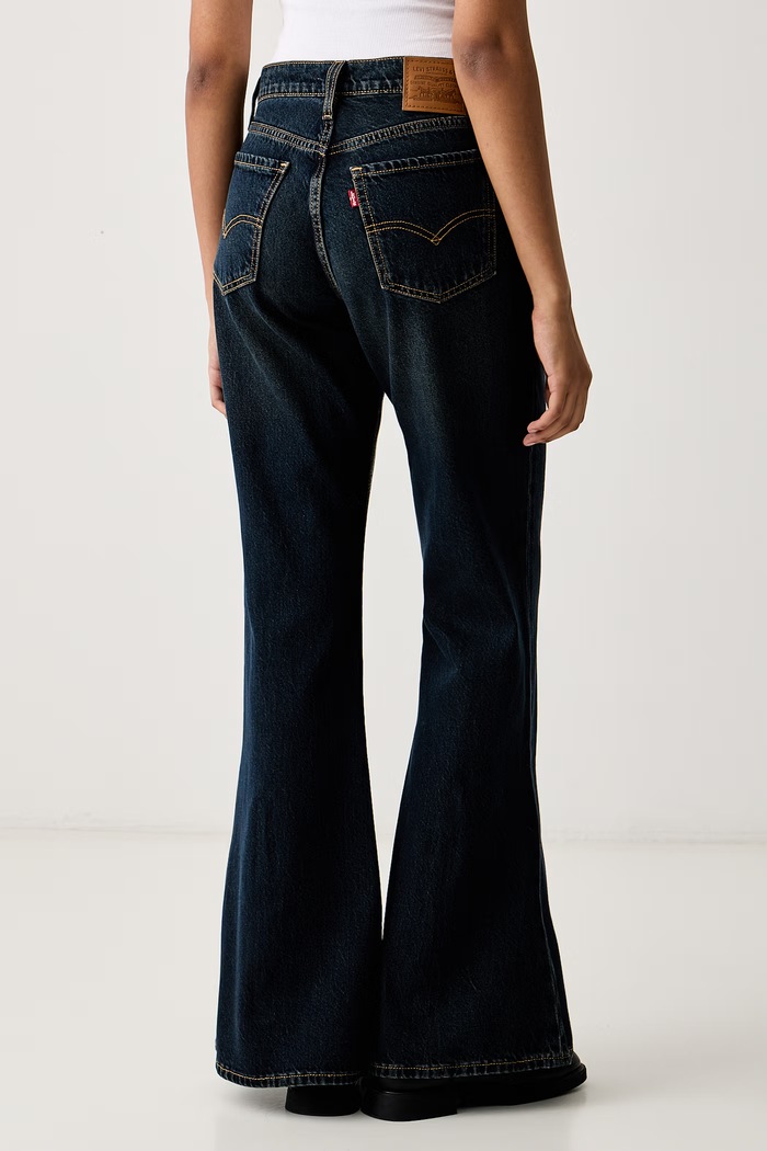 Odjeća Levi's Flare traperice za žene PUDDLE SNAP FLARE 0081S mornarsko plava