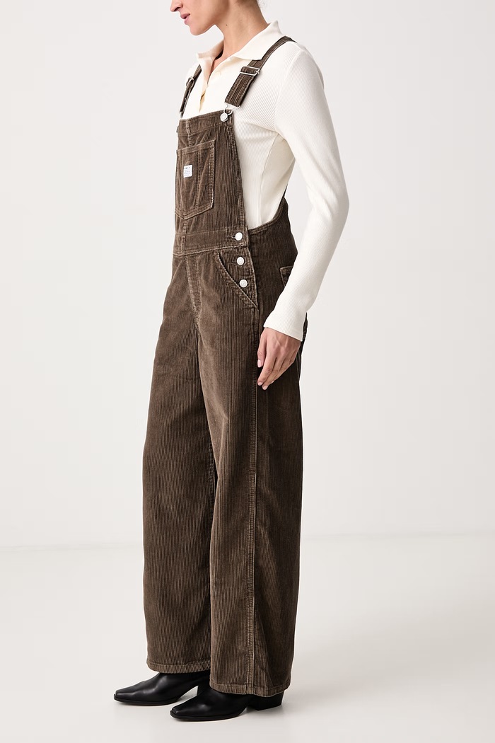 Σαλοπέτα κοτλέ Γυναικεία FL BAGGY OVERALL Levi's 000UG καφέ