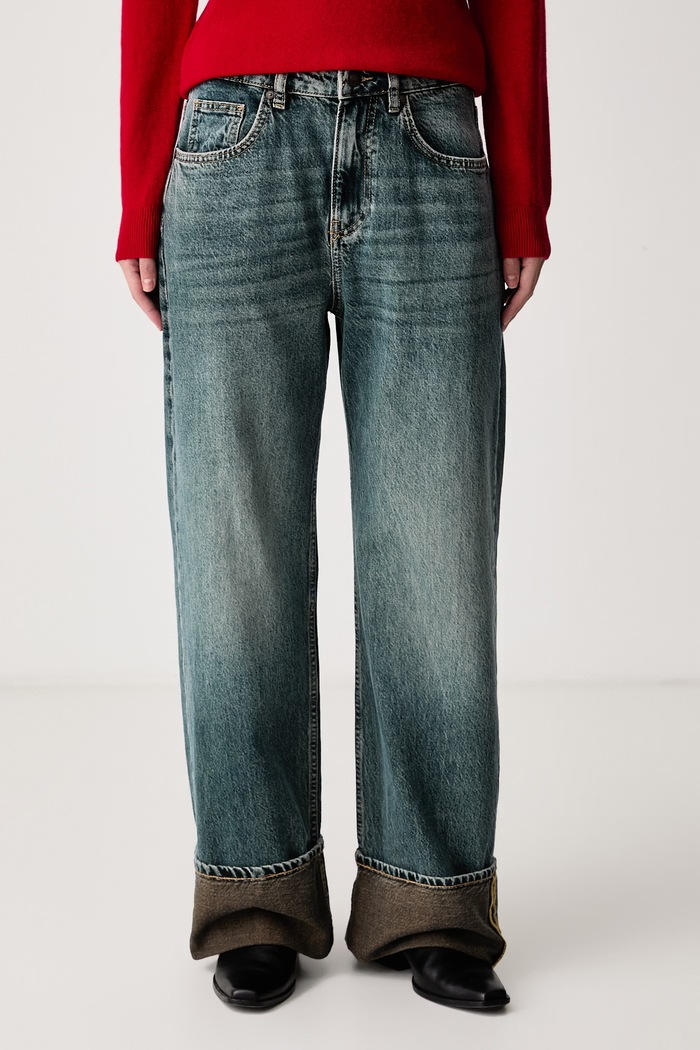 United Colors of Benetton Дънки wide leg дамски син 4D4BDE039