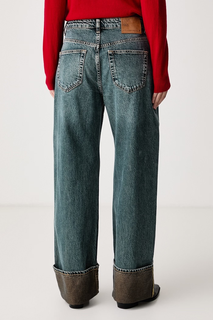 Дрехи United Colors of Benetton Дънки wide leg дамски 4D4BDE039 син