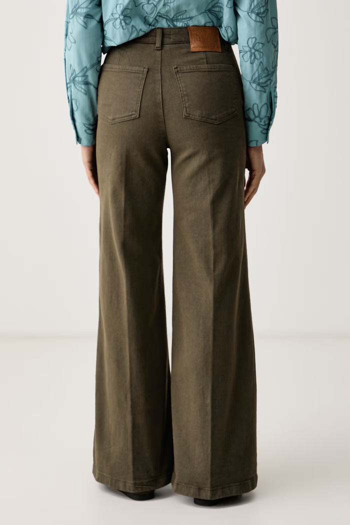 Odzież United Colors of Benetton Jeansy wide leg damskie 4HEMDF0CP zielony