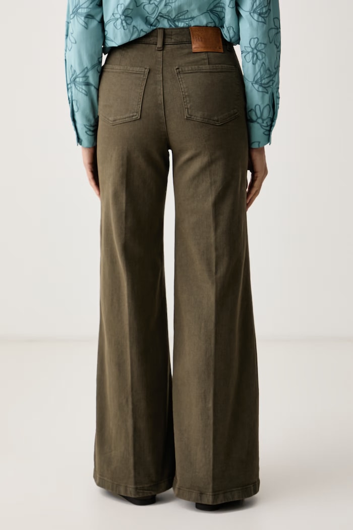 Odzież United Colors of Benetton Jeansy wide leg damskie 4HEMDF0CP zielony
