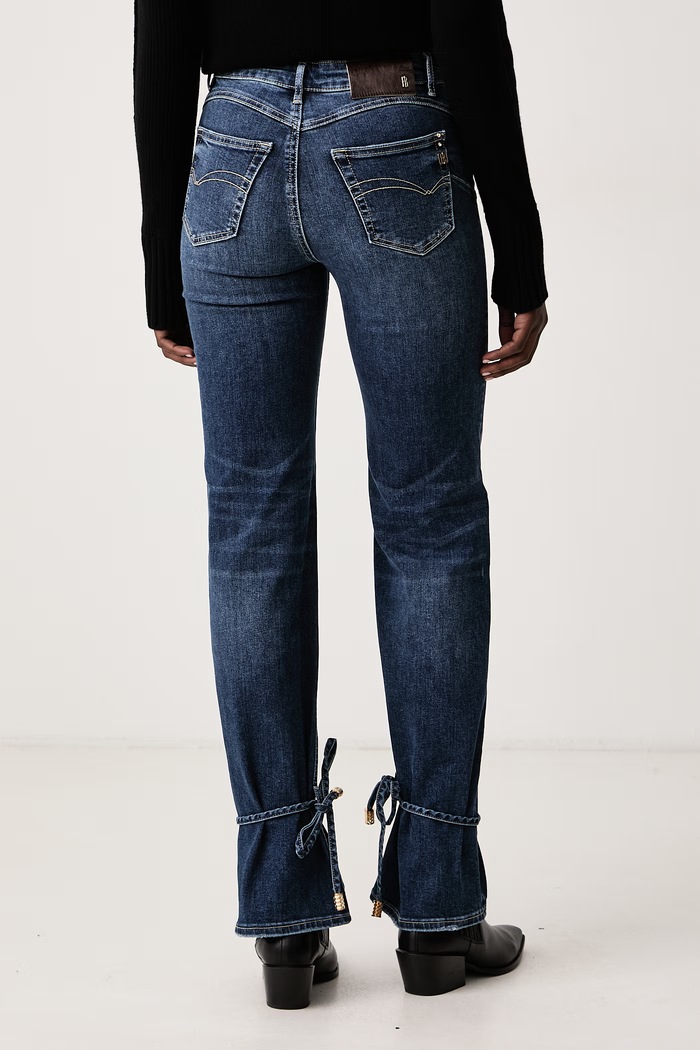 Odzież Fracomina Jeansy straight damskie FR26WV8050D46002 granatowy