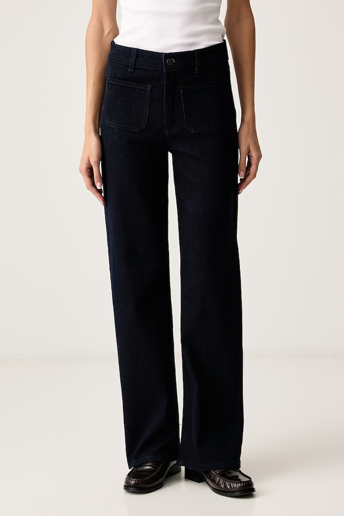 United Colors of Benetton Jeansy straight damskie granatowy 48CMDF0CE