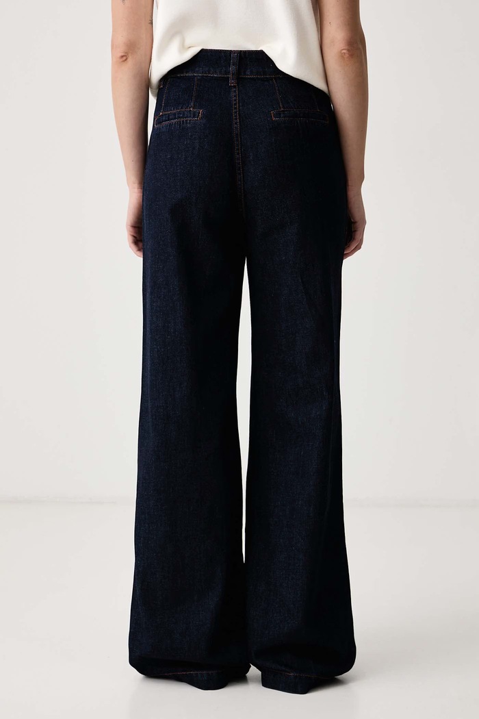 Odzież Gaudi Jeansy wide leg damskie 621BD26039 granatowy