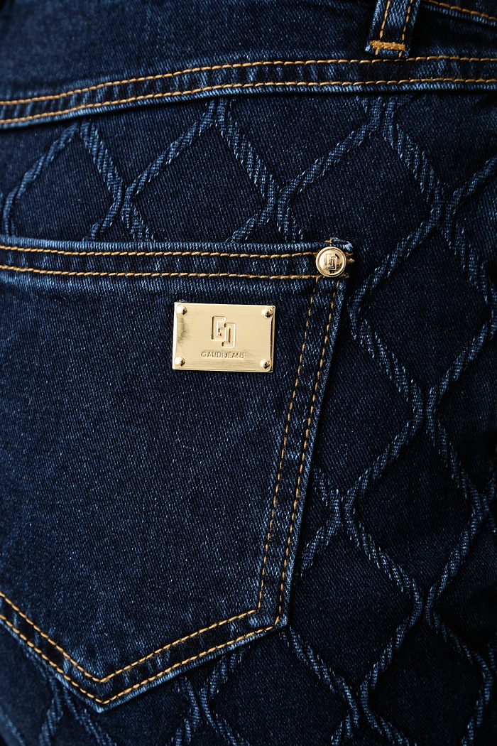 Jeansy straight damskie Gaudi 621BD26017 niebieski