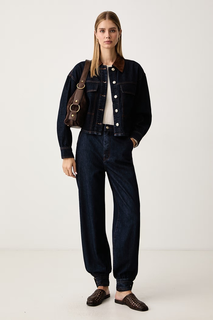 Gaudi Jeansy jogger damskie 621BD26008 granatowy AW26