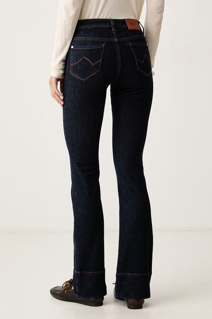 Odzież Gaudi Jeansy bootcut damskie 621BD26007 granatowy