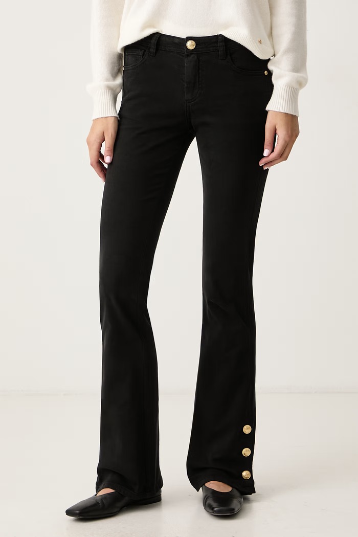 Gaudi Jeansy flare damskie czarny 621BD25011