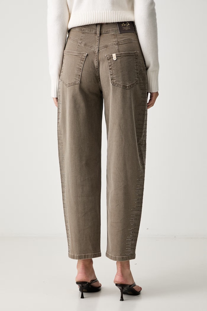 Odzież Liu Jo jeansy relaxed fit damskie UF6230.T778A brązowy