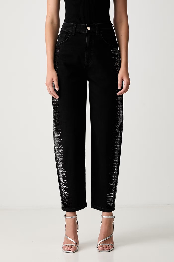 Liu Jo jeansy relaxed fit damskie czarny UF6230.T778A