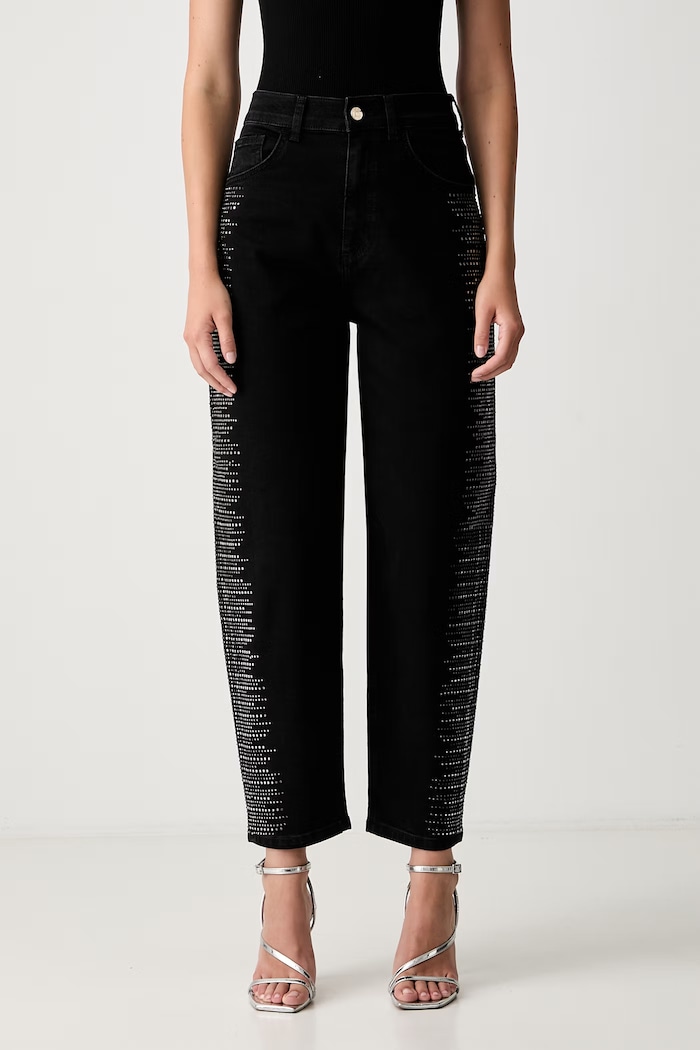 Liu Jo jeansy relaxed fit damskie czarny UF6230.T778A