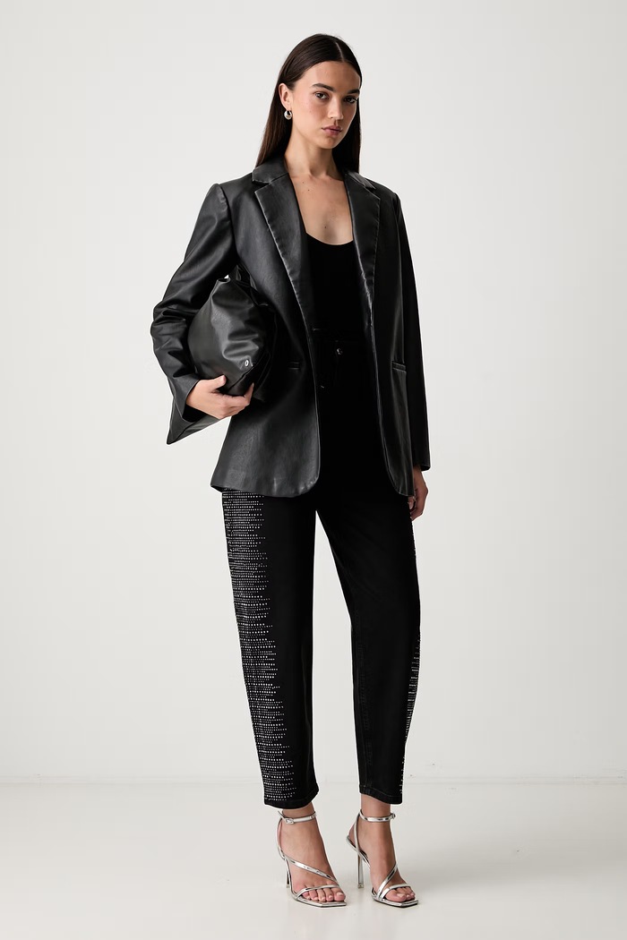 Liu Jo jeansy relaxed fit damskie UF6230.T778A czarny AW26