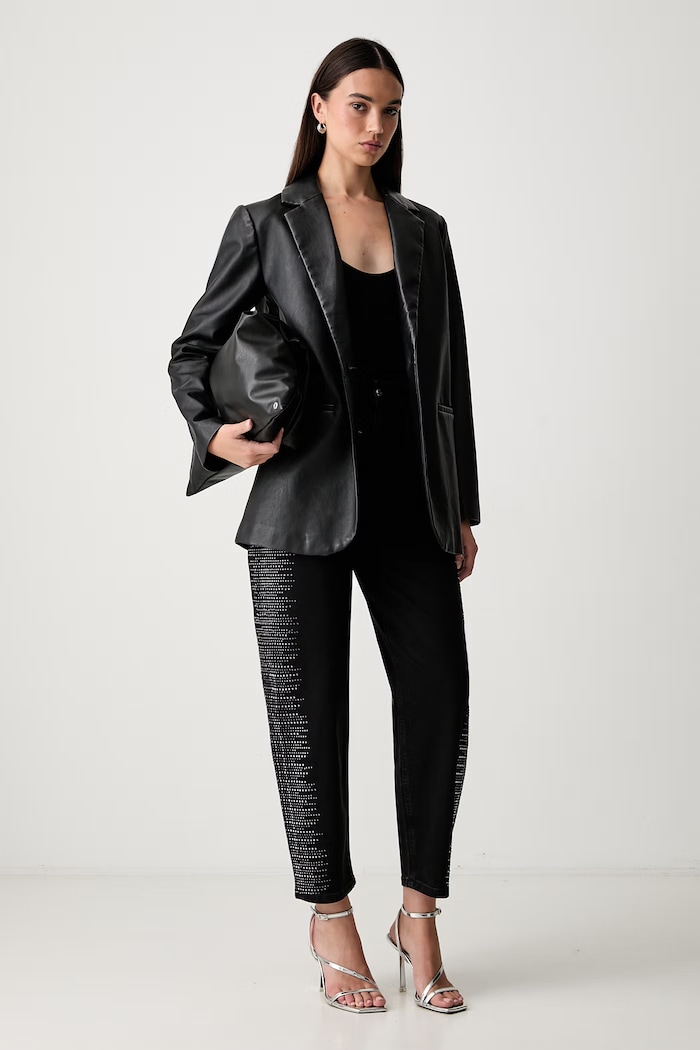 Liu Jo jeansy relaxed fit damskie UF6230.T778A czarny AW26