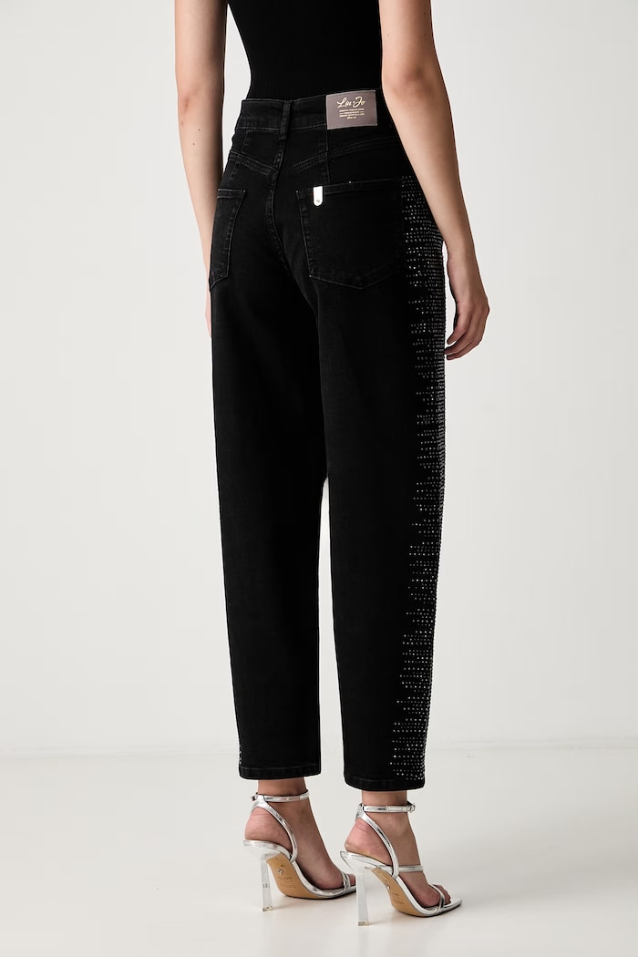 Odzież Liu Jo jeansy relaxed fit damskie UF6230.T778A czarny