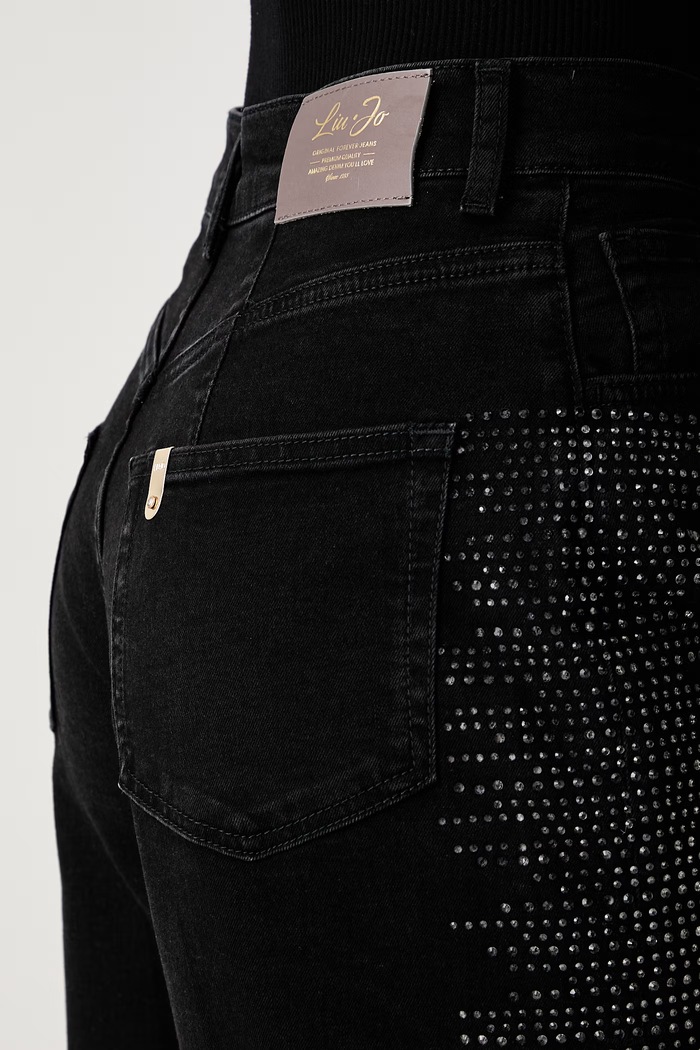 Liu Jo jeansy relaxed fit damskie czarny UF6230.T778A