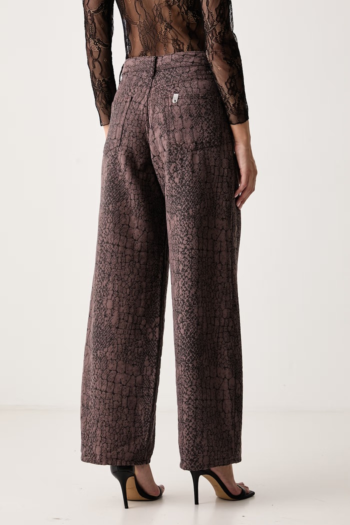 Odzież Liu Jo Jeansy wide leg damskie UF6174.D0369 brązowy