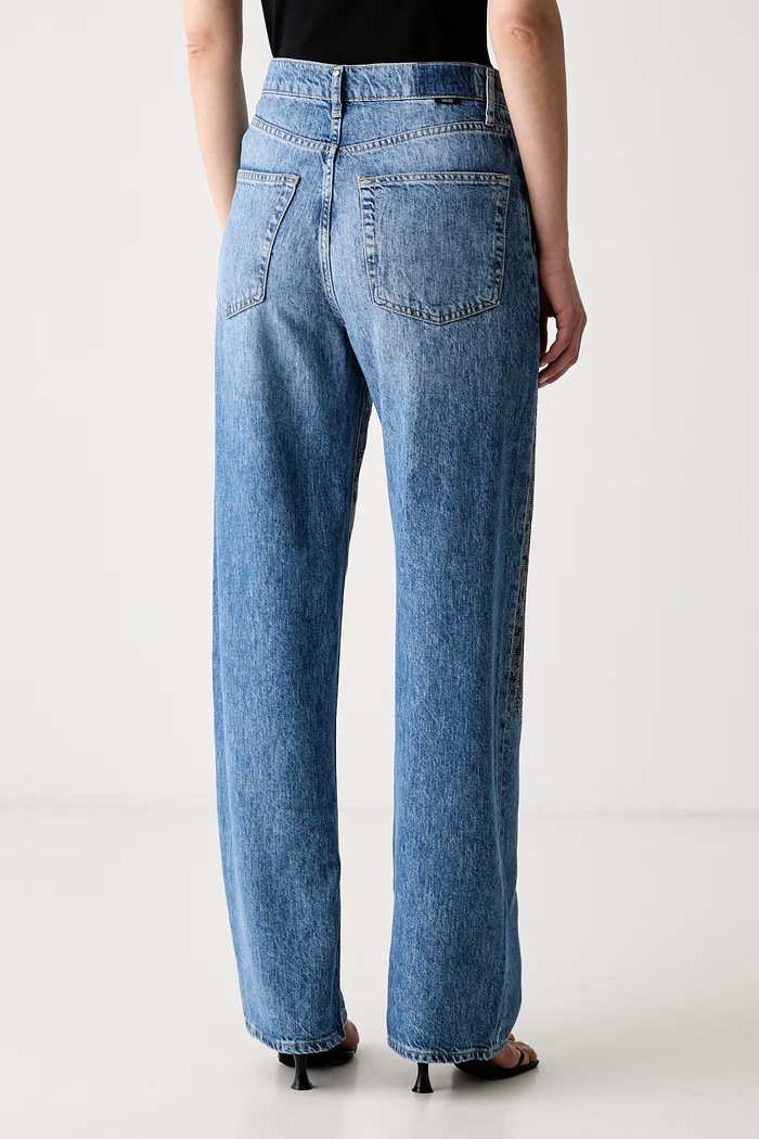 Odzież Liu Jo jeansy straight damskie UF6166.D0373 niebieski
