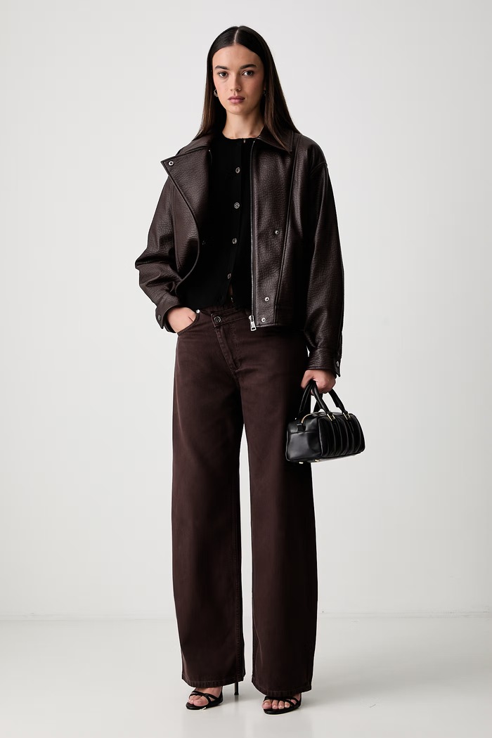 Liu Jo jeansy straight damskie UF6160.T581A brązowy AW26