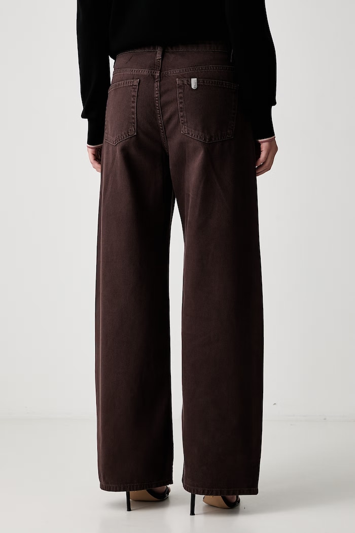 Odzież Liu Jo jeansy straight damskie UF6160.T581A brązowy