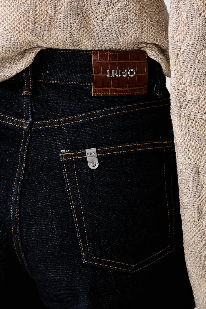 Liu Jo jeansy carrot damskie granatowy UF6159.D4854