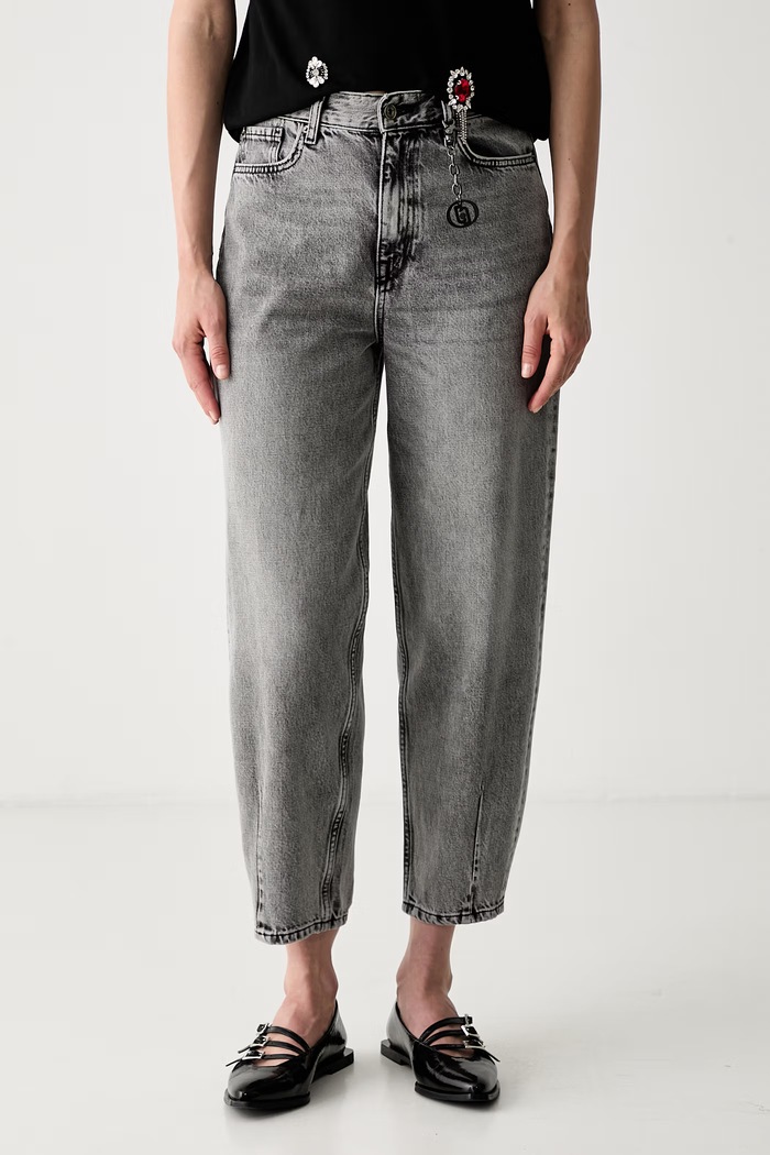 Liu Jo jeansy carrot damskie szary UF6159.D4854