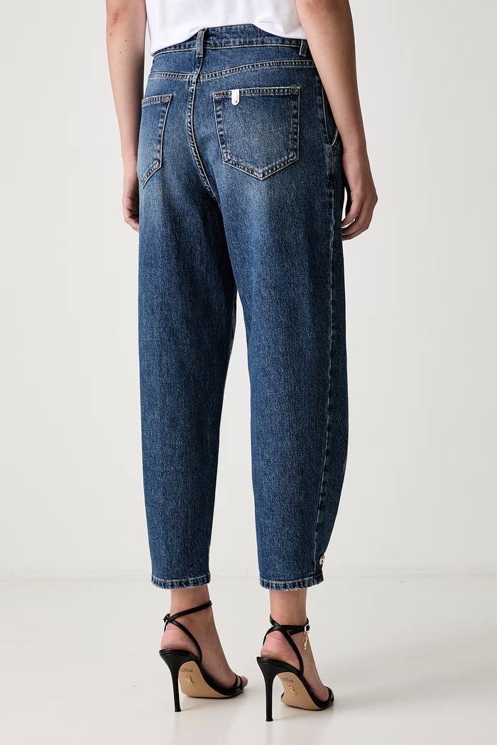 Odzież Liu Jo jeansy relaxed fit damskie UF6130.D0294 niebieski
