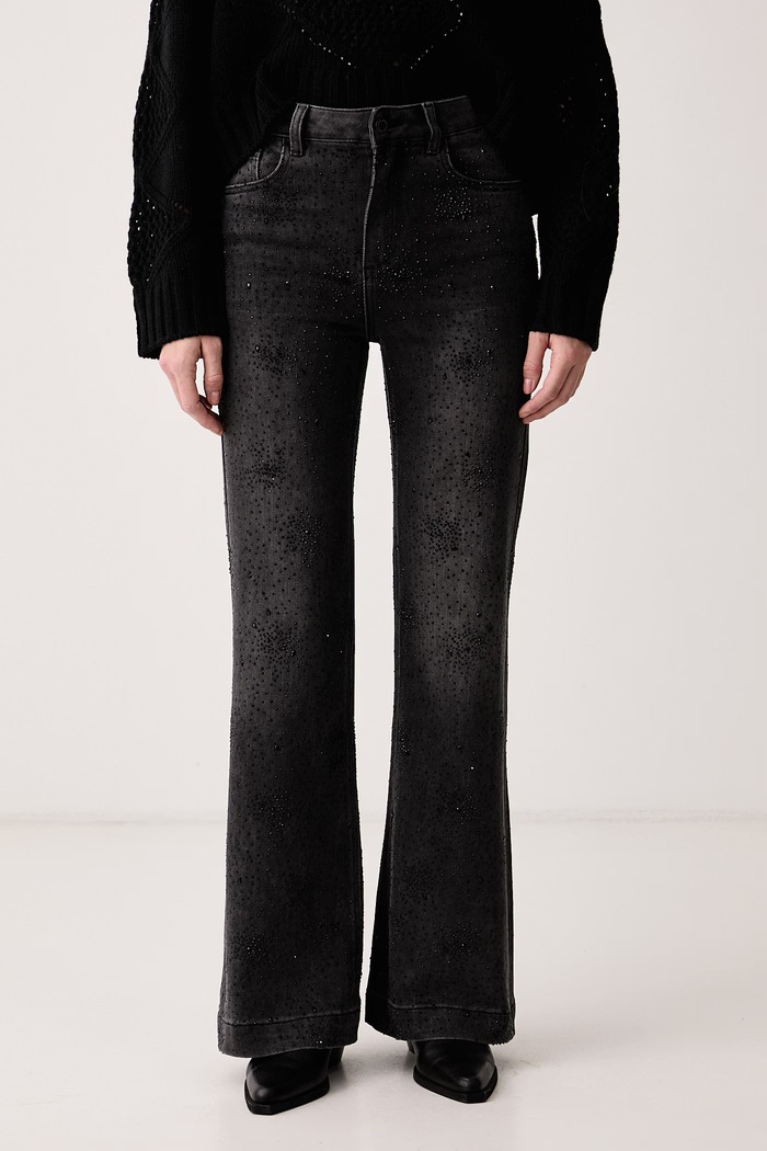 Liu Jo Jeansy flare damskie czarny UF6107.D0423