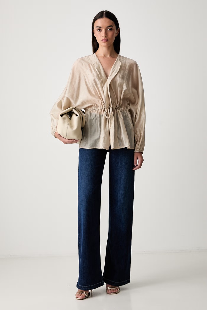 Liu Jo jeansy wide leg damskie UF6096.D0375 granatowy AW26
